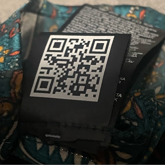 Esqualo green multi print semi sheer blouse size 12 - Picture 10 of 13